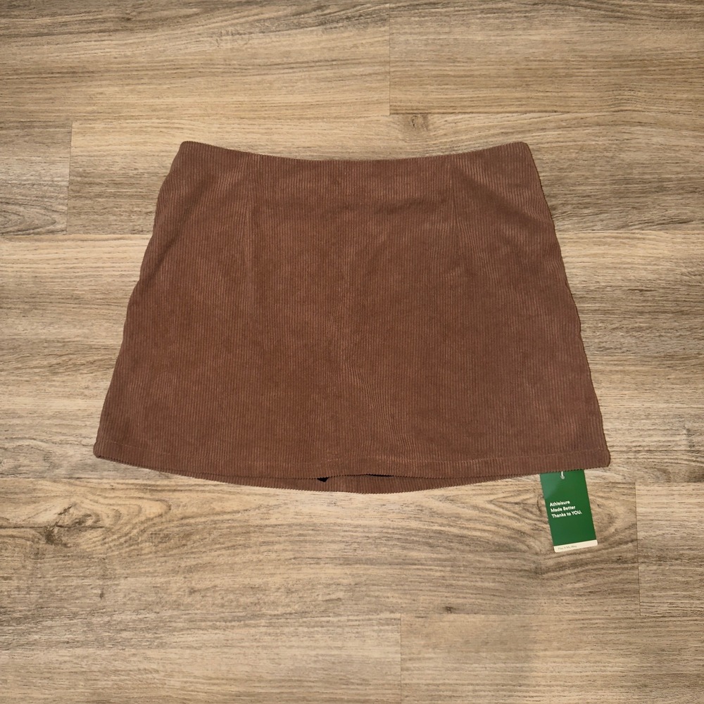 Halara Brown Corduroy 2-in-1 A Line Mini Skirt High Waisted XL Skort